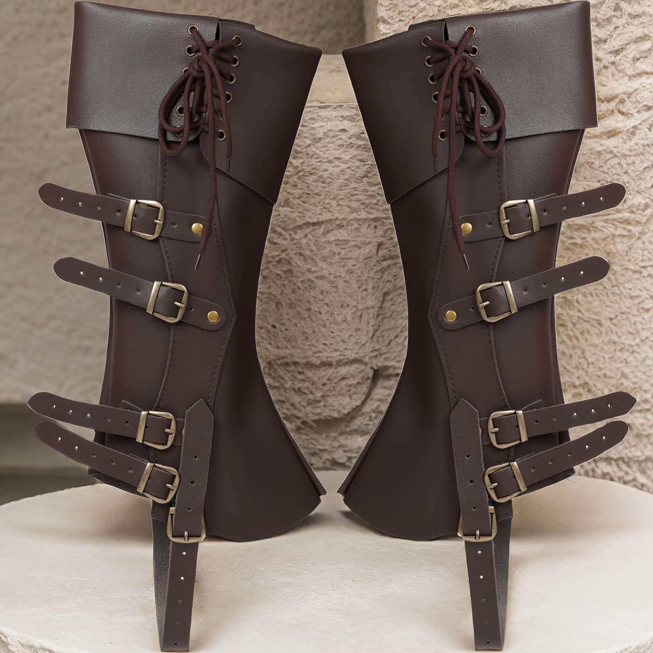 bota medieval vikinga pirata renacentista pierna cuero Temu Spain