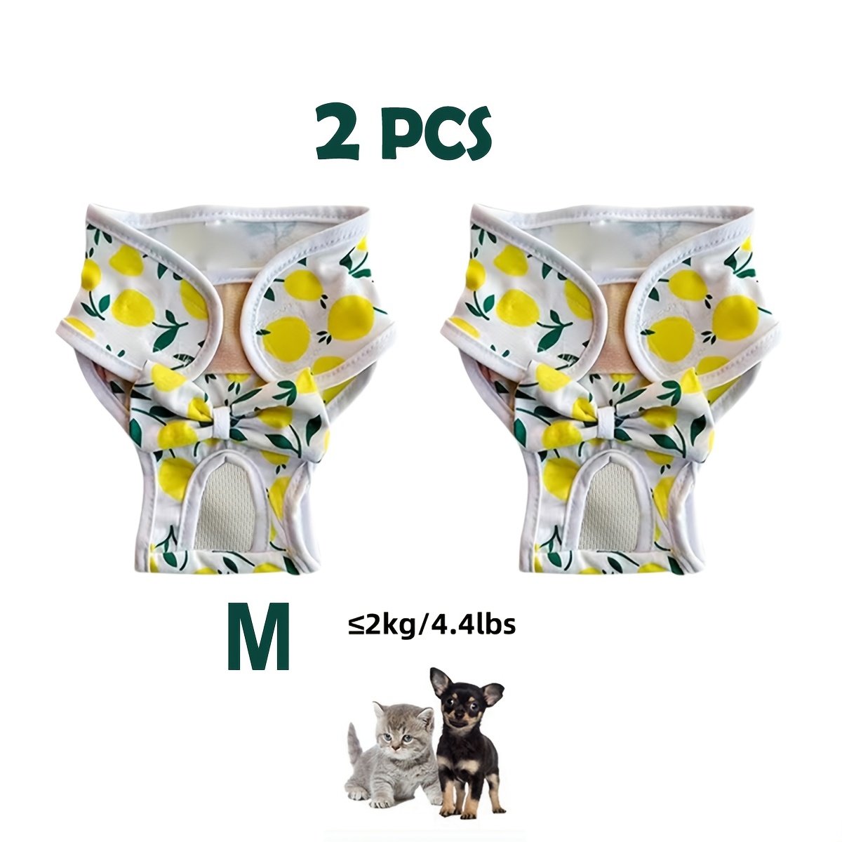 TEMU 2pcs Couches pour chien réutilisables, Absorbance réglable, Culottes pour chien lavables en polyester, Sous-vêtements menstruels réutilisables