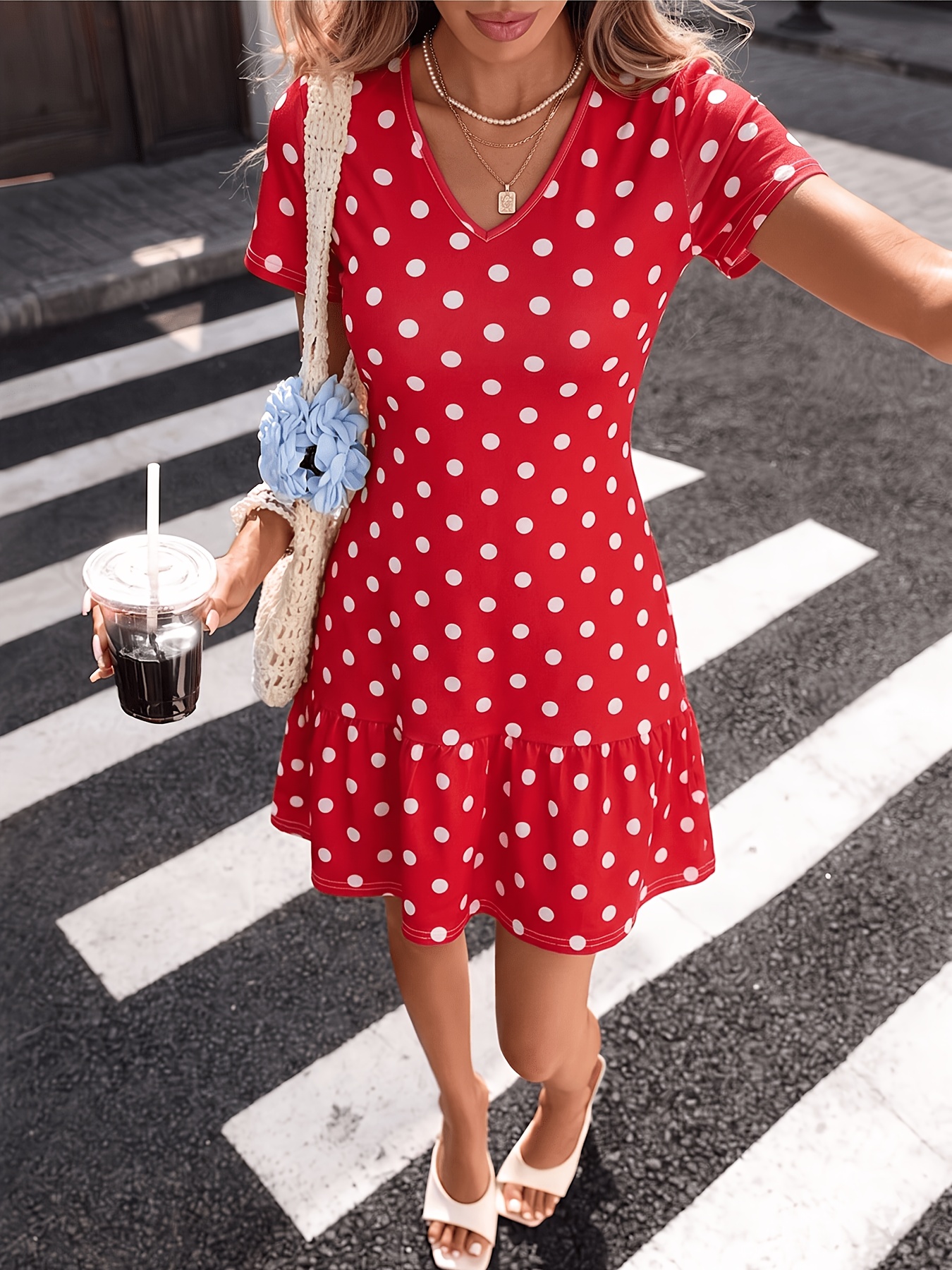 red sundress womens sold on Temu United States