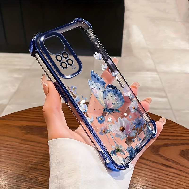 TEMU Coque de téléphone - Une coque de protection transparente adaptée à Note 11 4G, avec des bords et des antichoc, un design plaqué et une