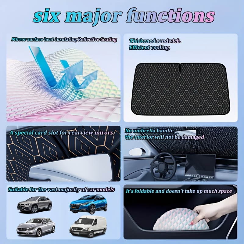 1pc Car-Specific Windshield Sunshade, Effective Sun Protection, Portable Foldable Front Window Heat Insulation Cover, Suitable for Most Vehicles, Easy to Store with Thermal Insulation Effect