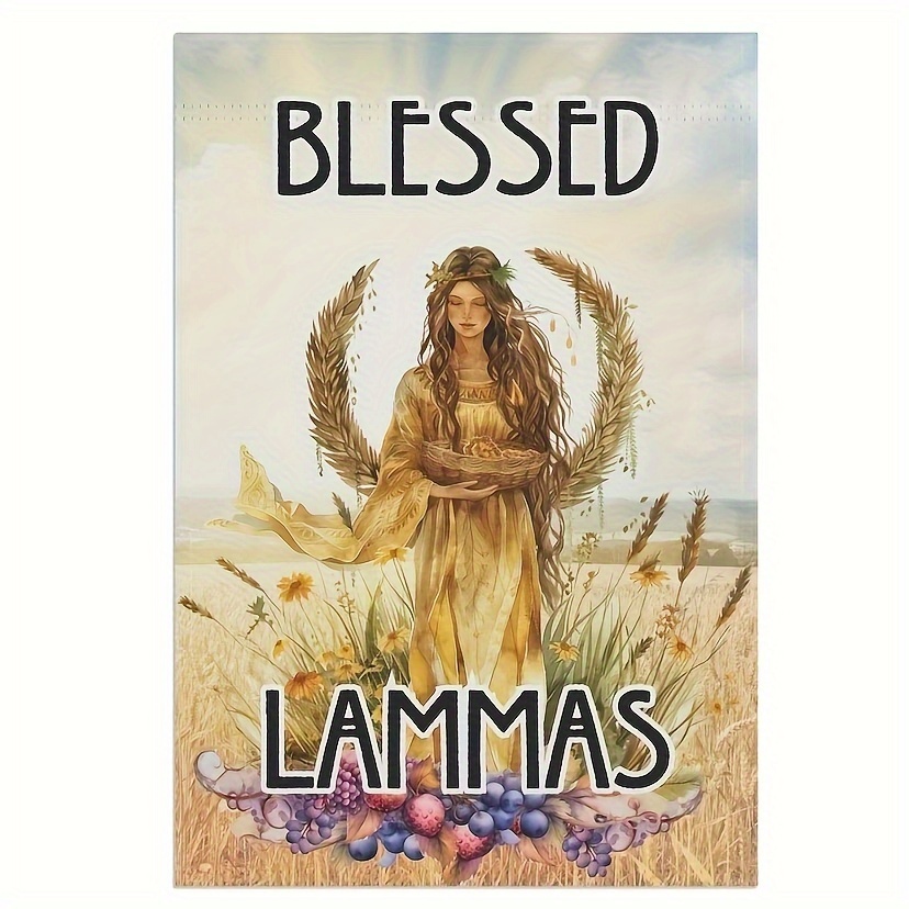 

Blessed Lammas Garden Flag - Harvest Goddess & Design, Polyester Fabric, Double-sided, Decorative Seasonal Yard Banner For Home & Event, No Power Required, 12x18 Inch / 28x40 Inch - 1 Pack