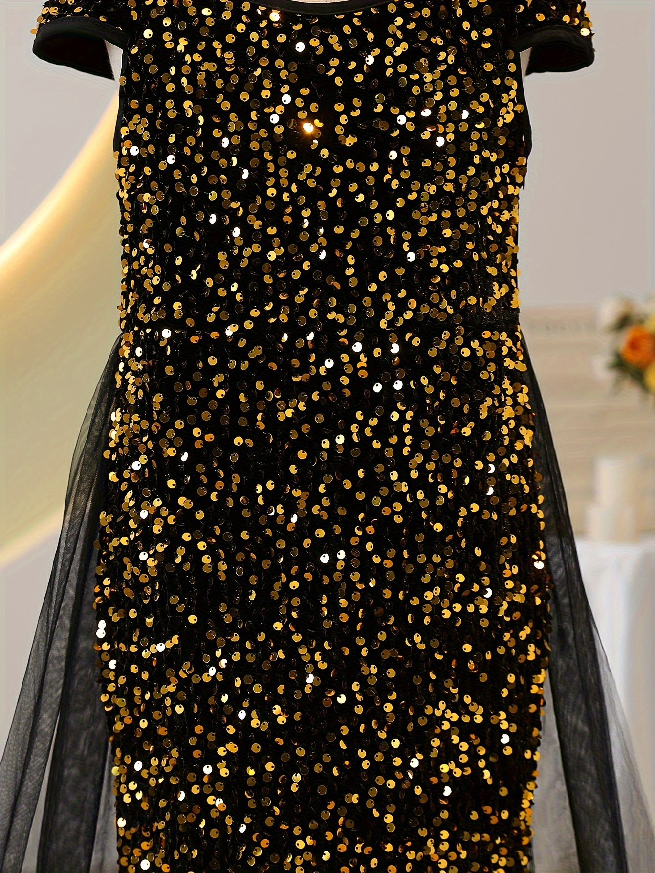 girls camisole square neck sequin dress ribbon - Temu