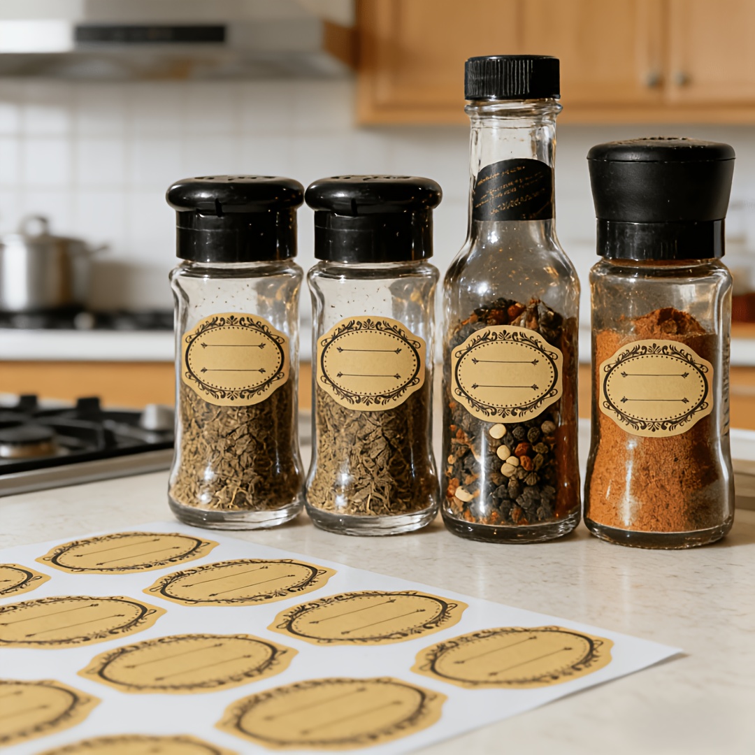 TEMU 120pz Etichette Marroni 1.2x1.57 Pollici - Adesivi Autoadesivi Vuoti Adatti per Barattoli Mason, Bottiglie, Confezioni Regalo, Conservazione