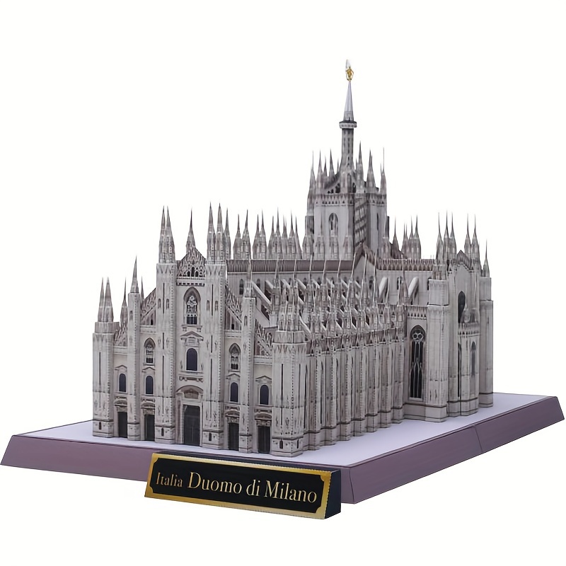 

10 Inch Italian Milan Cathedral Paper Model World Famous Architecture, Handmade Diy Art Style Decoration 3d Stereoscopic Scene Paper Model Assembly Architecture Handmade Homework