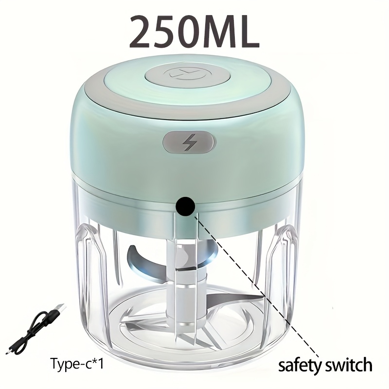 Cordless Electric Garlic Chopper and Mini Food Processor, Mini Electric Garlic Mincer with Rechargeable Battery, USB Charging Grinder - Compact Portable Design, 1600 RPM Motor Speed, Cordless Food Processor, Perfect for Garlic, Ginger, Onion