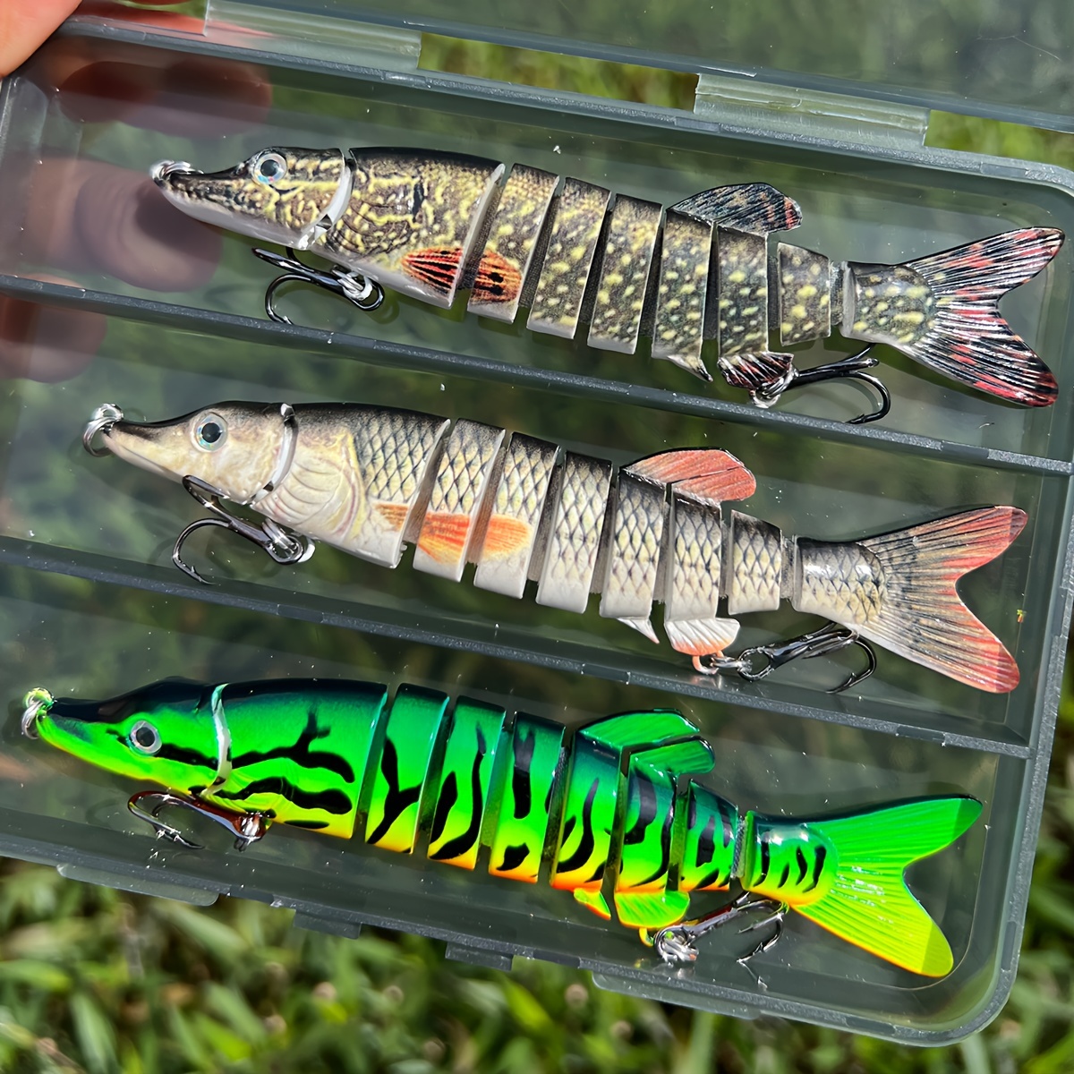 

Lifelike Multi-jointed Swimbait Fishing Lure, 5" Plastic With Hooks For Bass & Trout - Perfect Gift For