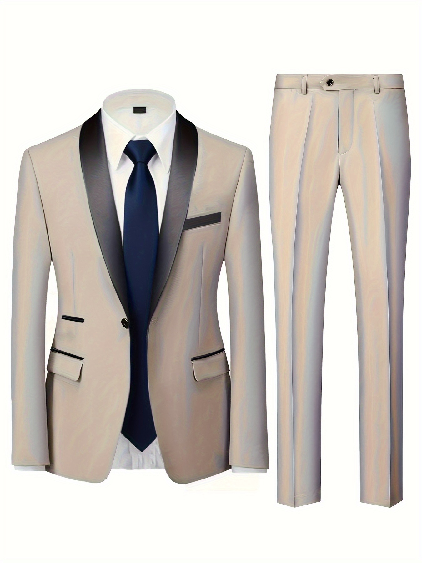 Costume 3 pièces pour homme pour mariage, fête, affaires décontractées : veste de costume + gilet + pantalon classique, ensemble élégant de couleur unie pour marié, convient aux réunions d'affaires, inclut un mouchoir de poche