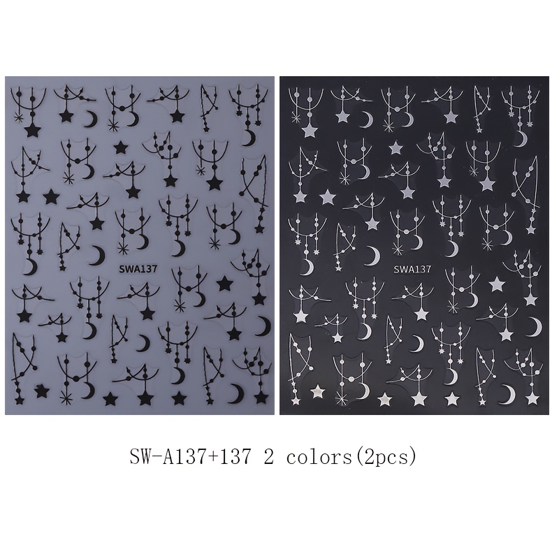Manicure Stickers, Trendy, High-end, Hollowed-out Star/sparkle Nail Stickers, Pure And , Versatile Manicure Decoration Stickers.