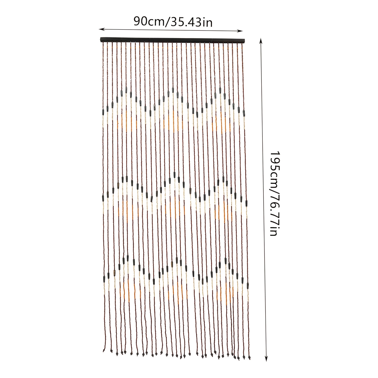 Image of Door Beaded Curtain, Bamboo Wood Beaded Curtain, Doorway Bead String Curtain