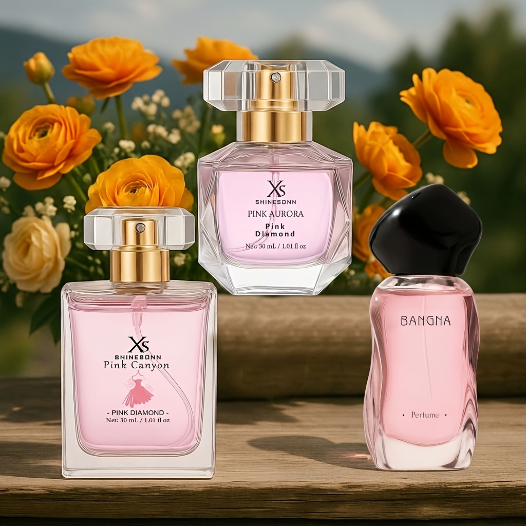 TEMU 3pcs Shinesonn Women's Perfume Gift Set - Edp Perfume Spray With 3 Scents (citrus, Floral, Amber), Luxury Liquid Perfume For Her,