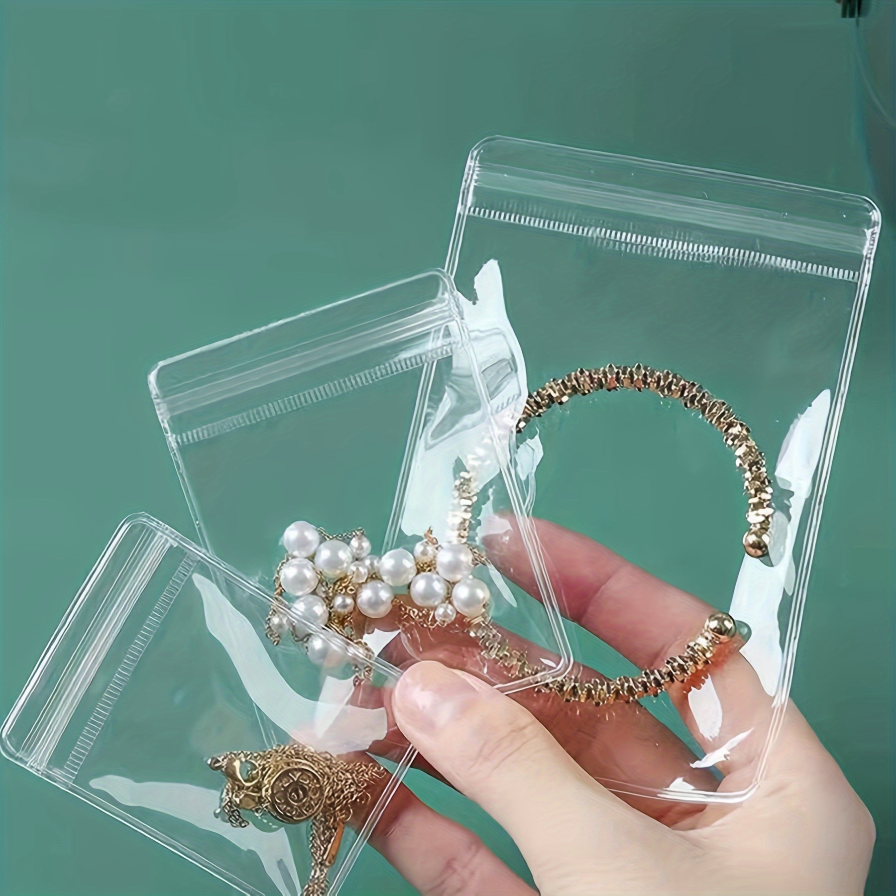 150pcs clear pvc jewelry bags anti tarnish zip lock storage Temu