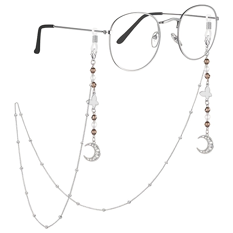 TEMU Chaîne de lunettes pour femmes - Chaîne porte-lunettes, breloques pour lunettes, sangle de retenue anti-perte