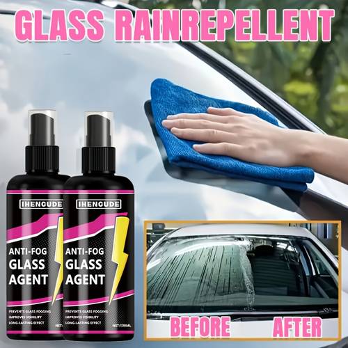 nano repellent suitable for helmets windshields and interior glass as a rain and anti fog spray