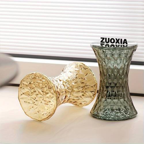 item picture elegant acrylic shoe changing stool transparent with golden accents durable portable ideal for vanity or entryway multi color options