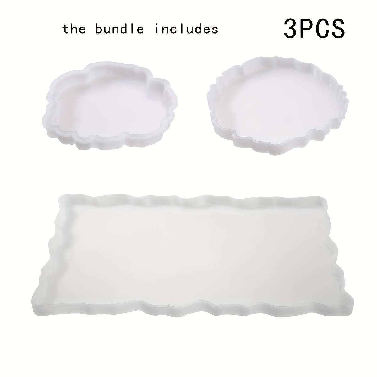 3pcs Tray Mat, Coaster, Ornament Display Mat, Diy Handmade Silicone Mold, Handmade Drip Mold For Home Decorations