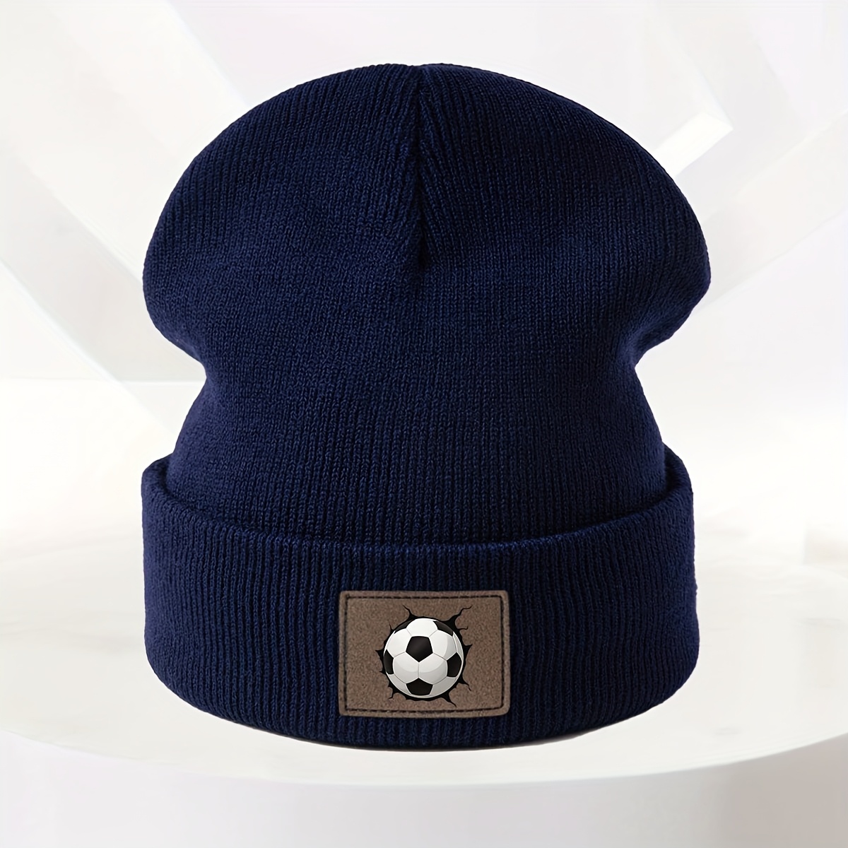 TEMU Gorro tipo beanie tipo de punto de elasticidad para , con estilo hip-hop y . gorro de punto en el fútbol proporciona lo suficientemente para