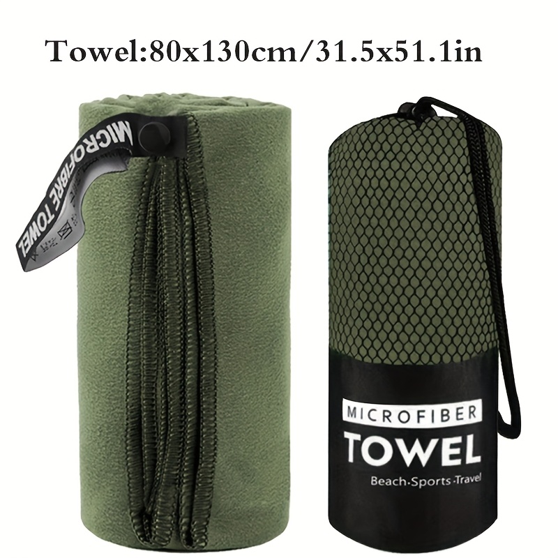 TEMU 1pc Quick Drying Exercise Towels, Microfiber Travel Towels, Available In 3 Sizes For Camping, Beach, Gym, Sports, Yoga, And Swimming Pool Towels