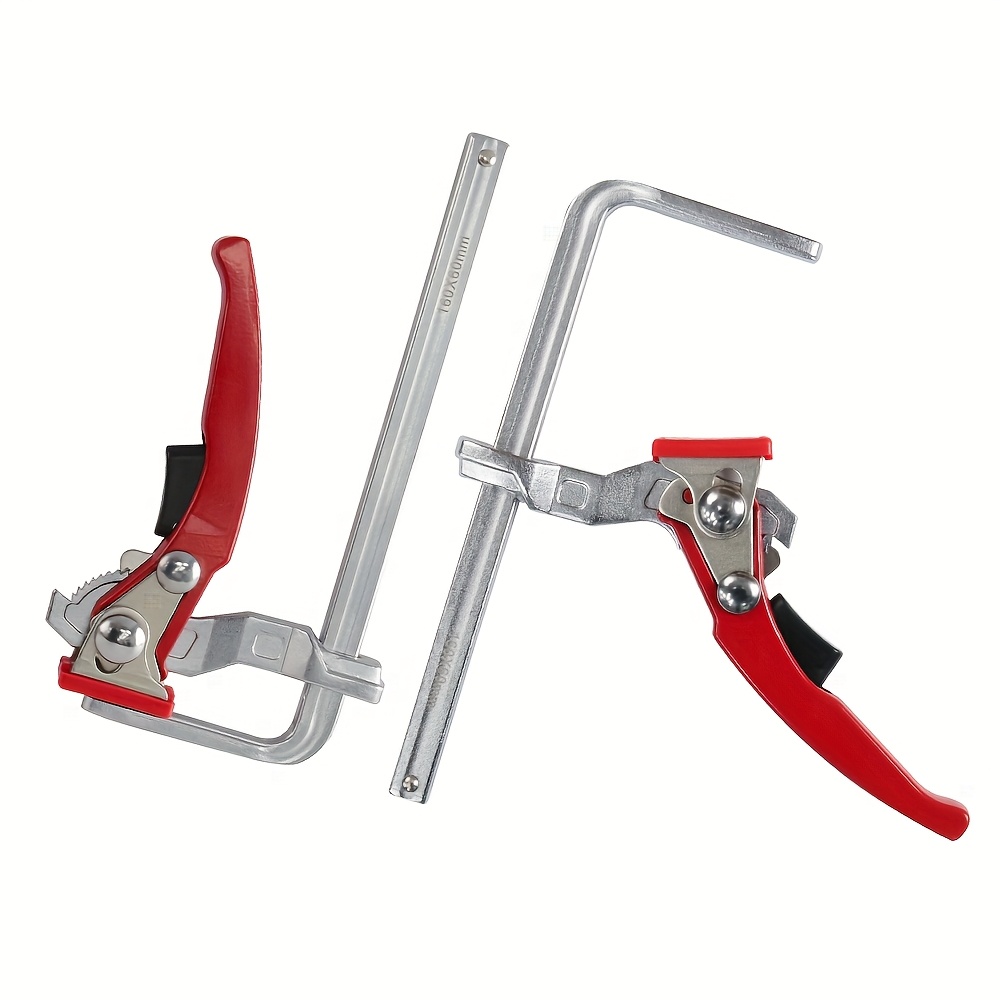 Image of Allsome 2pcs Ratcheting Table Clamp, Quick Saw Track Clamps, Mft Clamp, Wood Clamps, Ratchet Guide Rail F Clamp For Mft Table And Guide , Clamp
