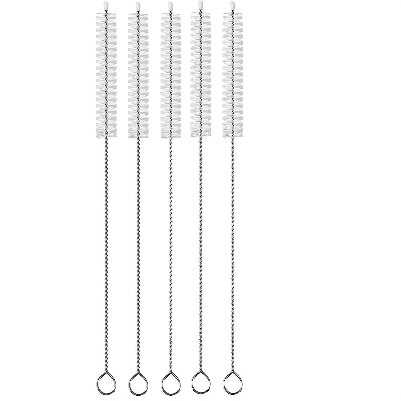 TEMU Long Straw Cleaning Brush, Stainless Steel Elastic, Reusable Pipe Cleaner, Extended (about 20 Centimeters) Pipe Cleaner, Long Brush Suitable For