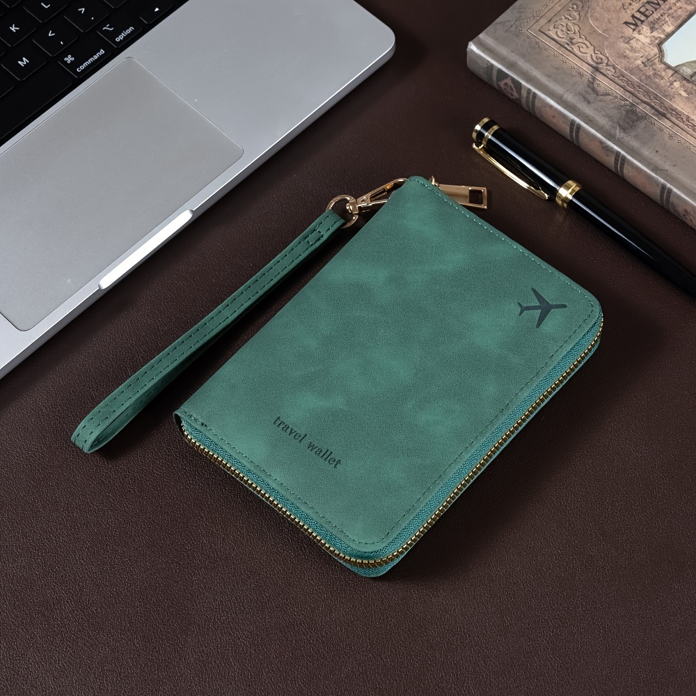 TEMU Rfid Anti-theft Passport Bag With Drawstring, Compact Large Capacity Zipper Design - Can Store Passport, Tickets, Bank Cards, Essential For