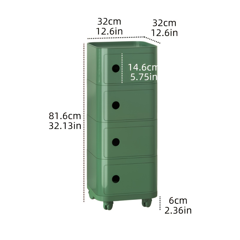 Square ABS Plastic Drawer-Style Multi-Layer Storage Cabinet