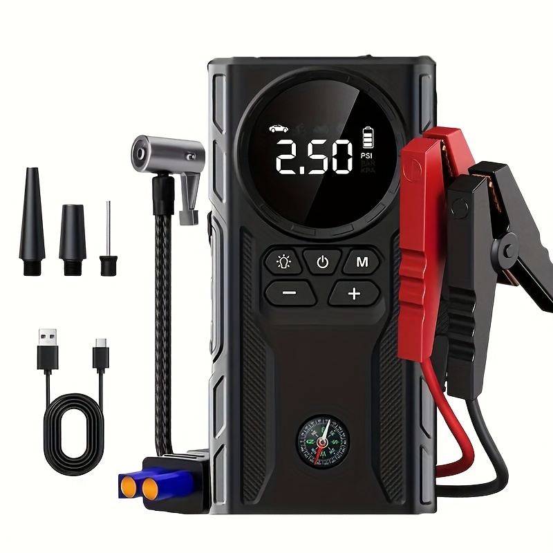 TEMU Portable Car Jump Starter With Air Compressor, 7000a 150psi Battery Jumper Starter Portable (9.0 Gas/8.0l ), Jump Box Car Battery Jump Starter