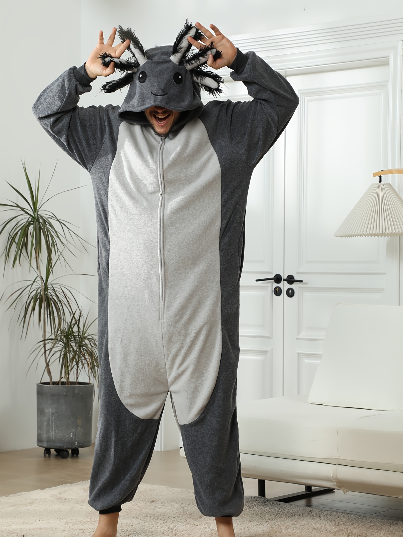 Men's Cartoon Jumpsuit Sleepwear, Cozy Gift