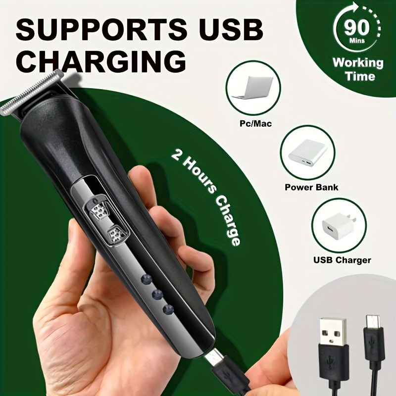 Cortadora Pelo Eléctrica Usb Hombres Máquina Cortar Cabello - Temu