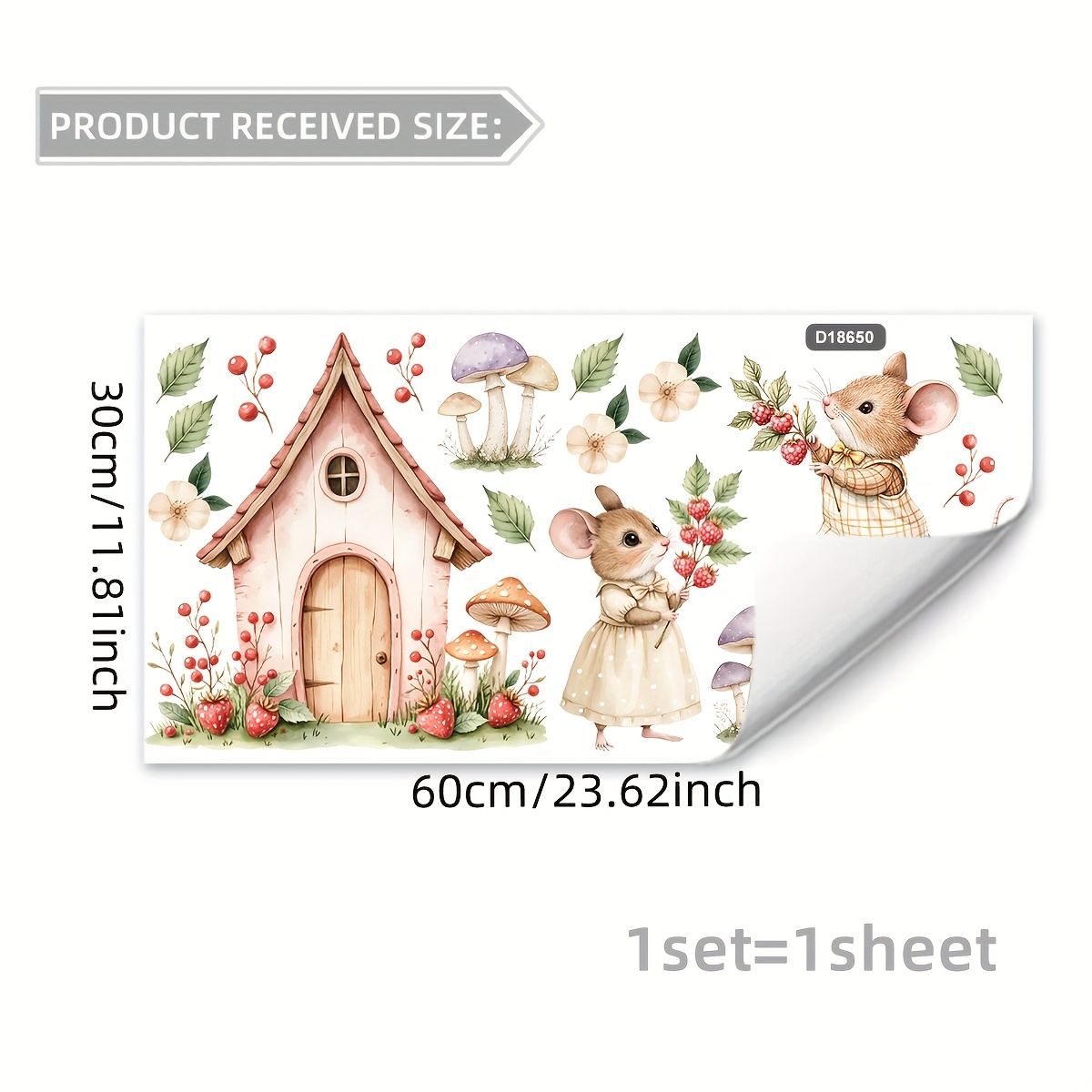 Image of Mouse House & Window Decal - Static Cling Pvc, Contemporary Style, Reusable, 5mil Thickness, Perfect For Kitchen Or Living Room Decor, Mouse Decor
