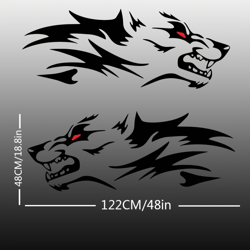 TEMU 2 Wolf Totem Waterproof Car Sticker-car Decoration, Car Body Side Sticker, Pe Material, And Remove Wolf Sticker Waterproof