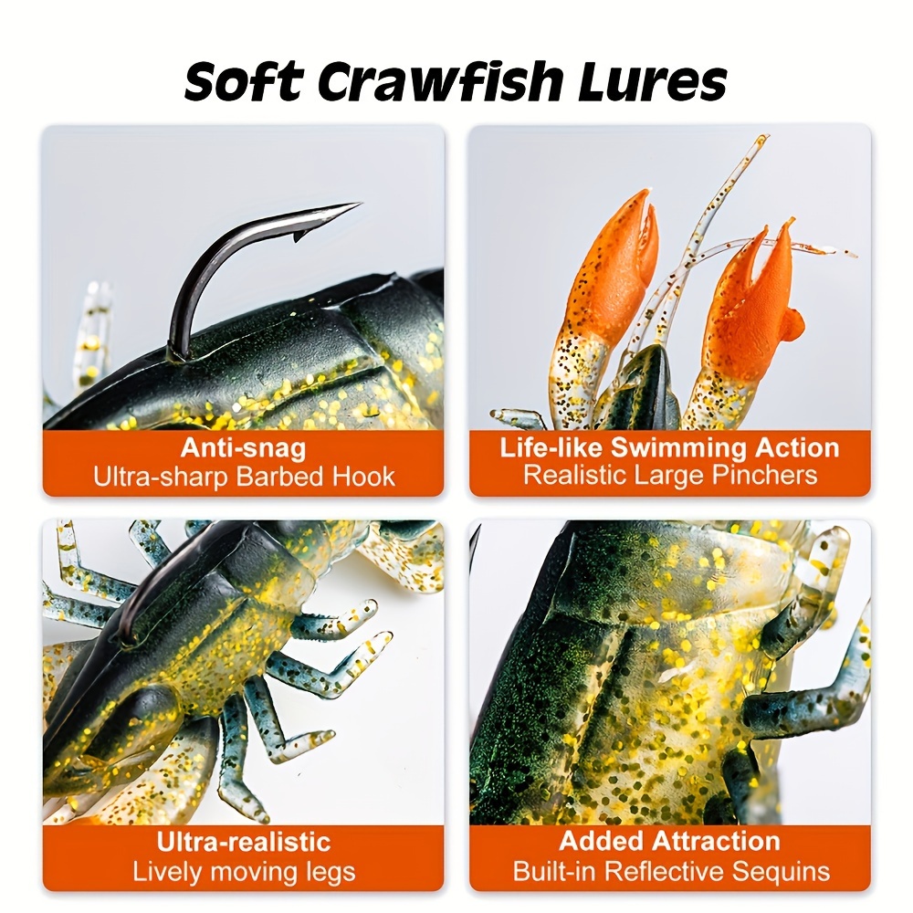 Bionic Crawfish Lure Hook Artificial Soft Bait Outdoor - Temu