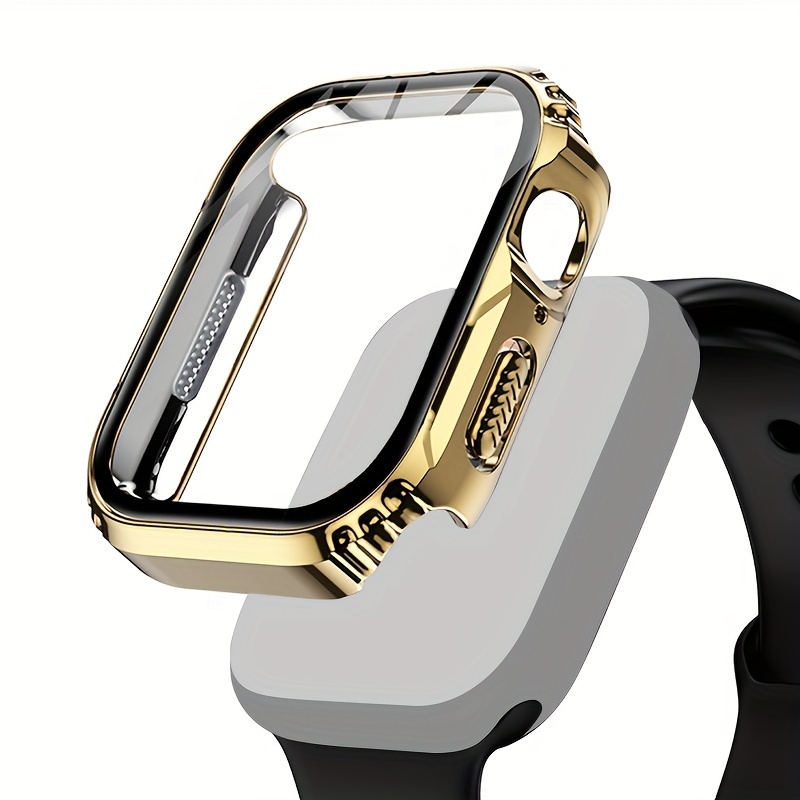 case for iwatch series 4 5 6 7 8 9 se 45mm 41mm 44mm 40mm hard case with tempered glass screen protection unique design hard pc cover bumper full coverage accessories for iwatch