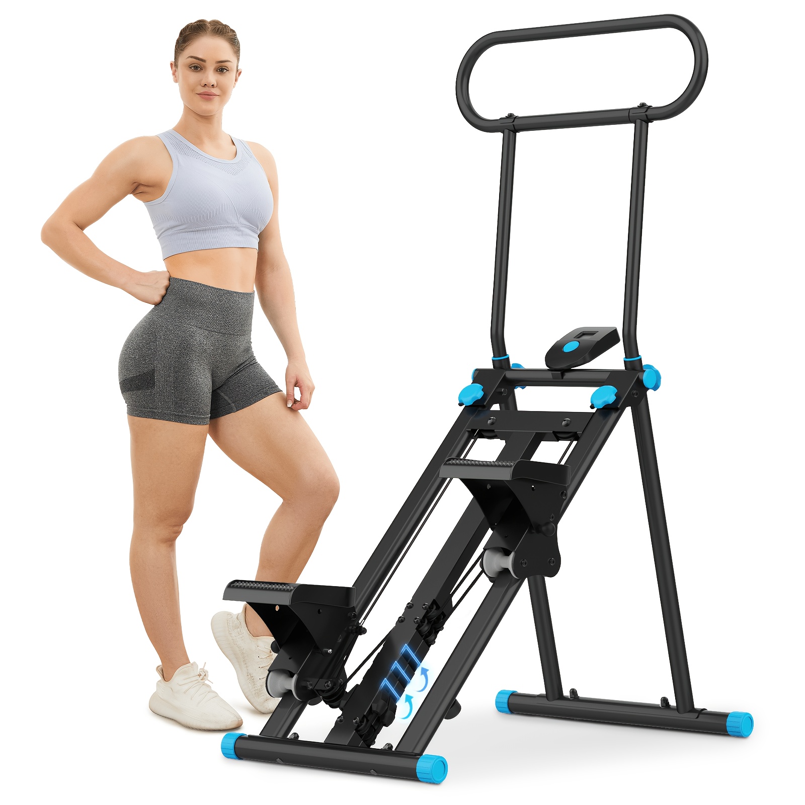 TEMU HXD-ERGO Stepper per Scale da Casa, Versione 6 Resistenze Regolabili, Macchina per Esercizi Cardio , Stepper Pieghevole per Allenamento Completo