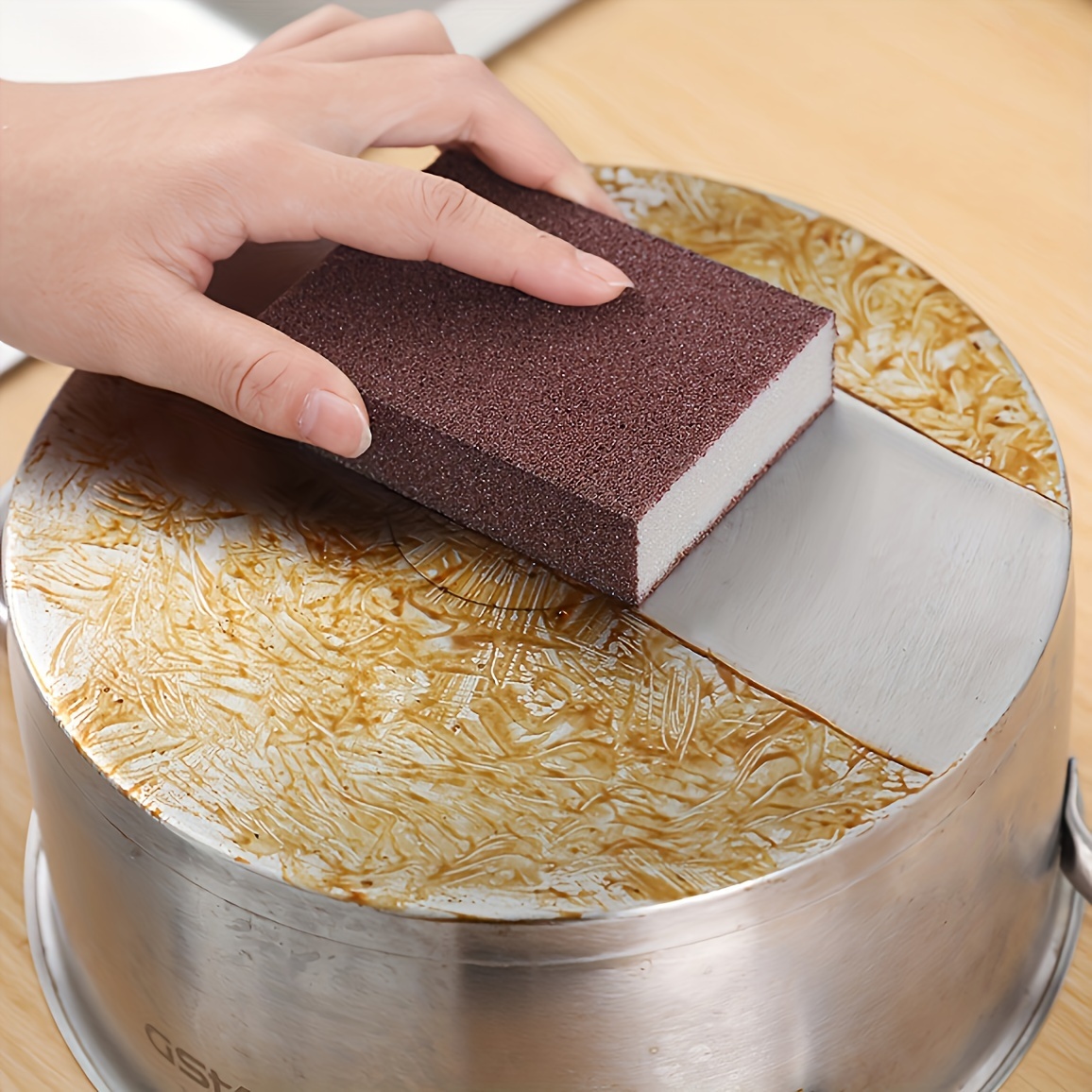 1/4/10 Pack PVA Sponge Scrubbers, Kitchen Dishwashing, Sink Cleaning, Stain & Rust Remover, Pot Brushes, Kitchen Accessories