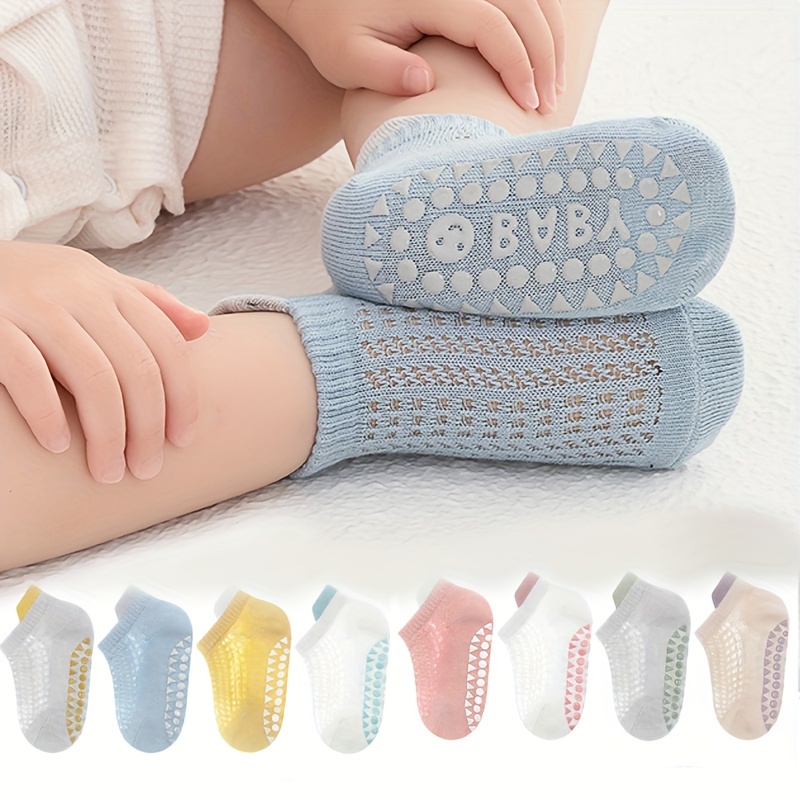 

6 Pairs Of Kid's Cotton Blend Fashion Cute Low-cut Socks, Comfy & Breathable Soft & Elastic Thin Non-slip Floor Socks For Daily Wearing