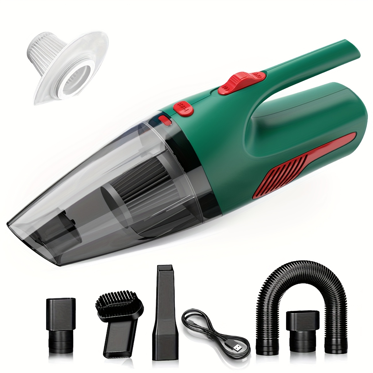 Aspiradora de Mano, Succión Súper Fuerte, Aspiradora para Coche, Batería de 2000mAh de Gran Capacidad, con 5 Accesorios, Aspiradora Doméstica, Mini Aspiradora para Limpieza Interior de Coche, Pelo de Mascotas, Cocina, Suministros de Limpieza del Hogar, Accesorio de Coche Rosa, Regalo para Mujeres