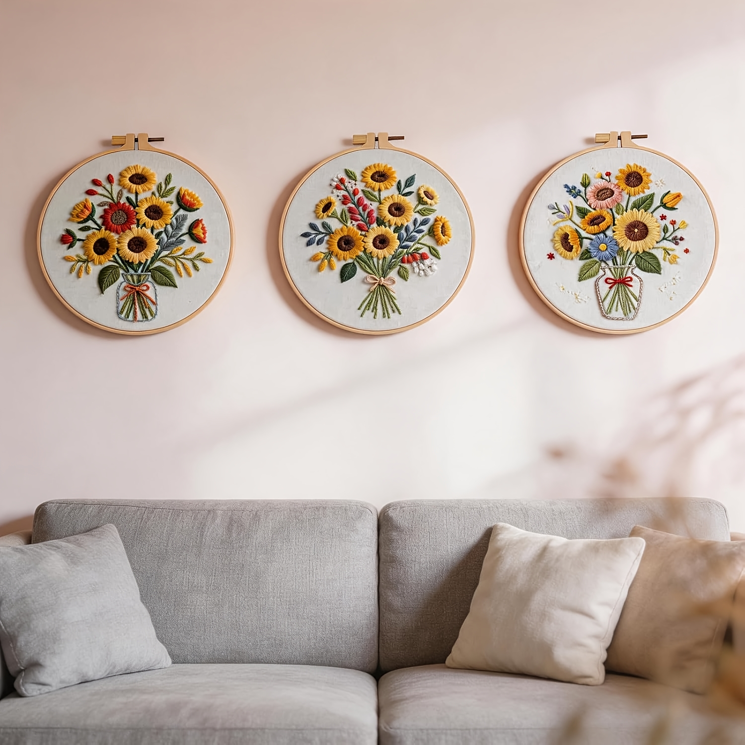 Sunflower Patterns Embroidery Kits for Beginners