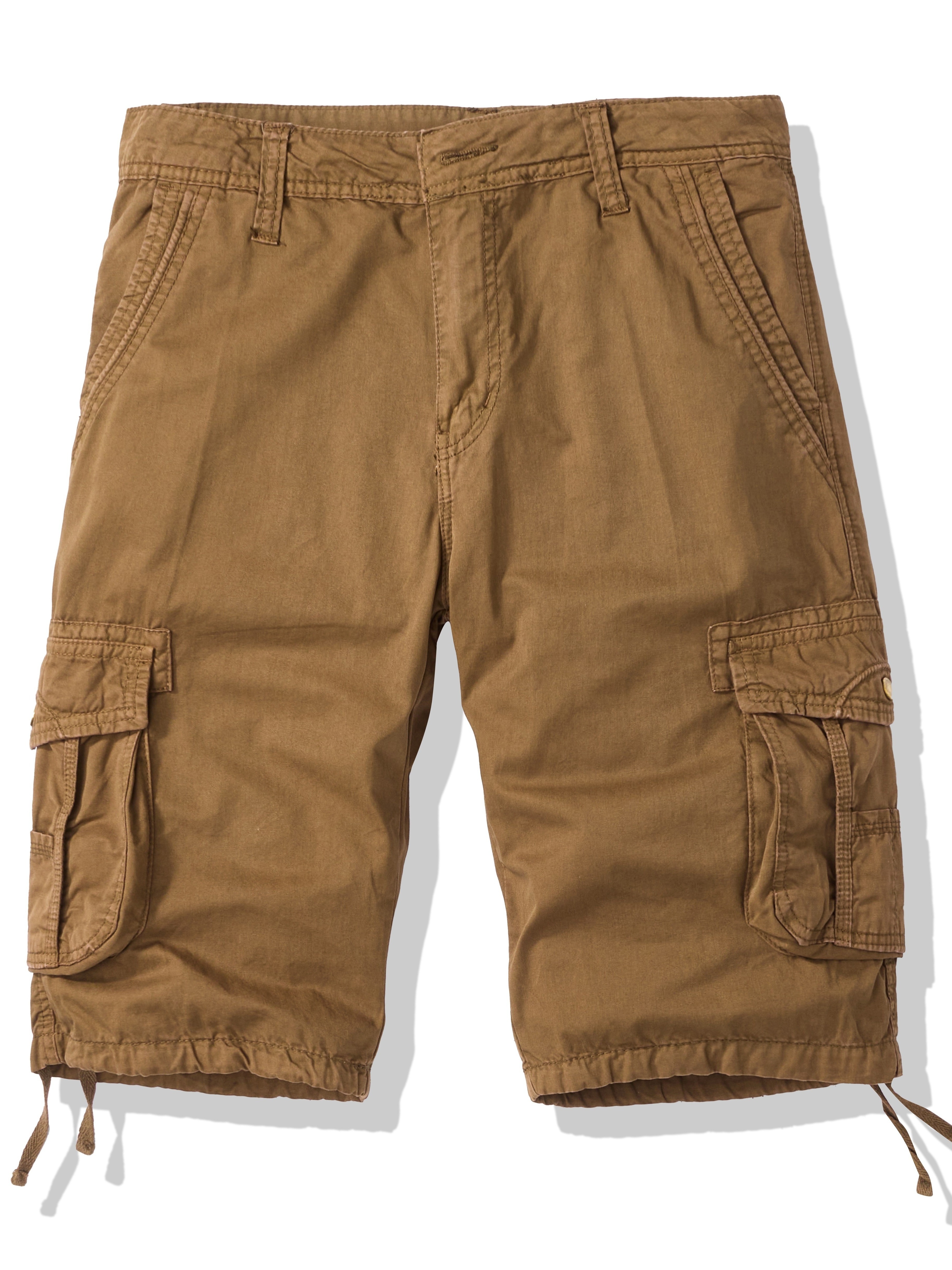 *'S Heavy-Duty Work Shorts Non-Stretch Cotton Construction, Multiple  Utility Pockets (Side/Flap), Adjustable Drawstring Waist for  Construction, - Main Image