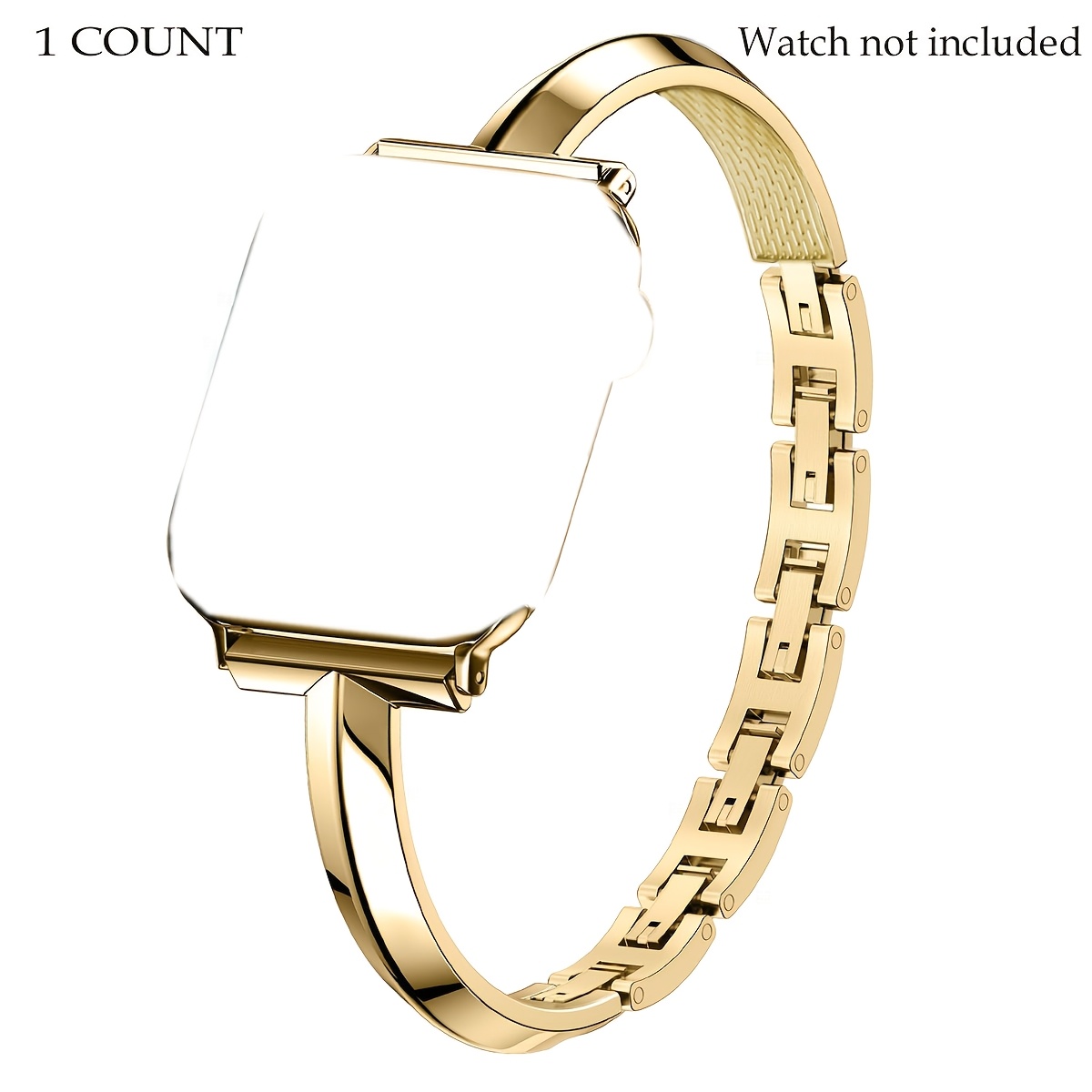 TEMU Bracelet fin et mince pour femme avec sangle à chaîne dorée simple, bracelet AppleWatch en métal réglable et durable pour femme, compatible avec
