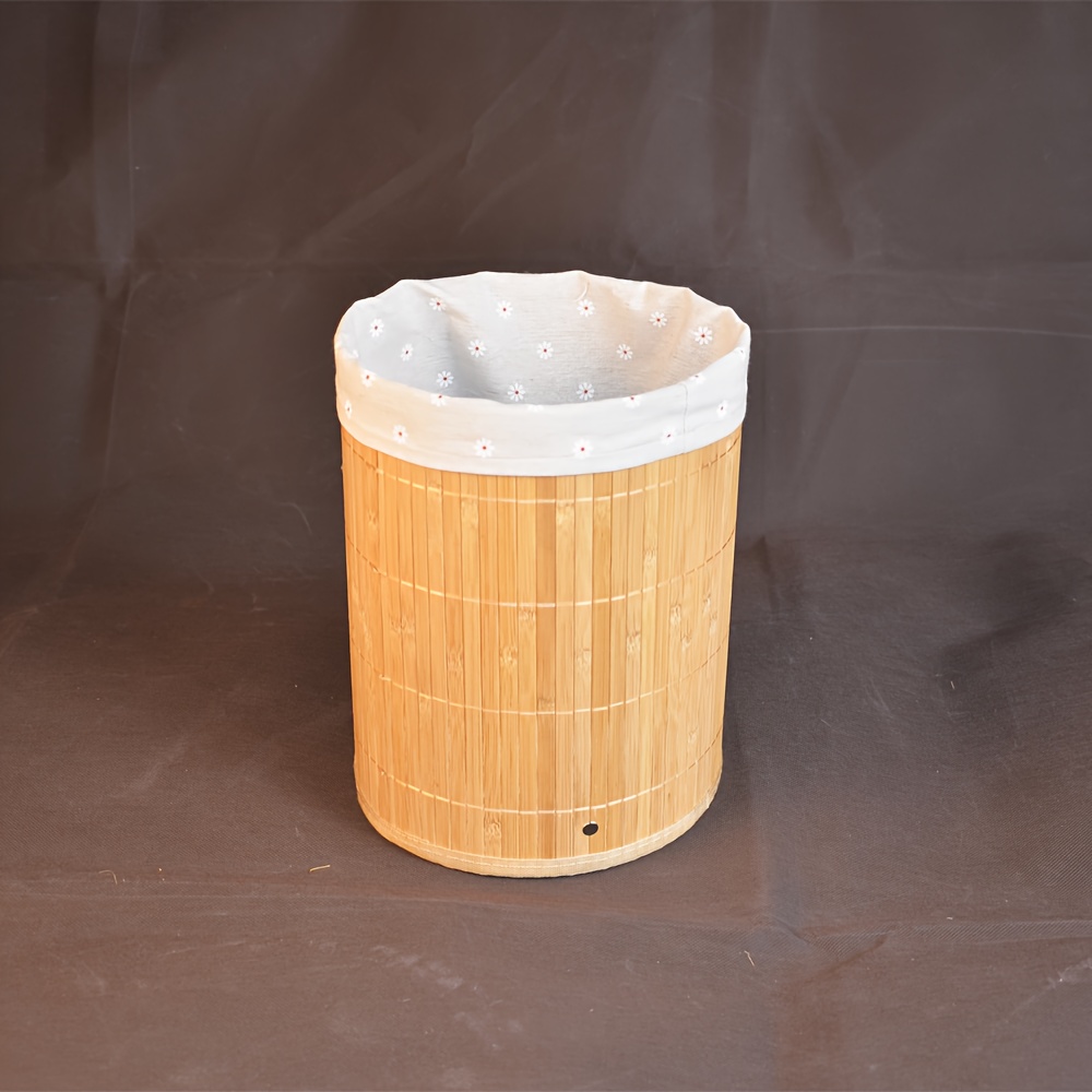 1pc   trash can bamboo woven trash can high end looking trash can minimalist trash can household items office supplies large capacity trash can home furnishings festival gifts dirty clothes basket storage basket Product details 1