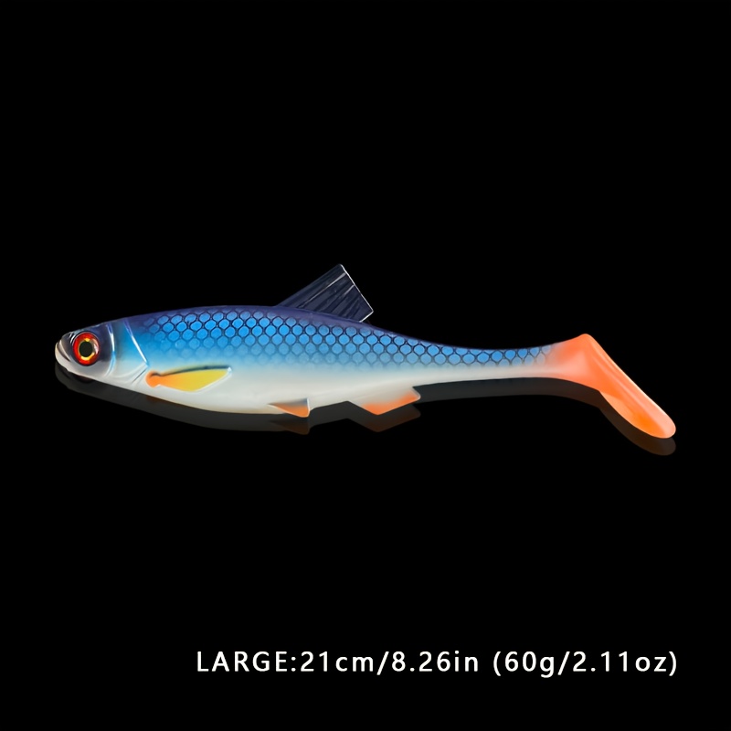 1pc Large Soft Bait T-tail Wobbler Lure, Pvc Fishing Lure, Soft Bait, Bionic Fish Lure, Large/small Size Soft Bait, Freshwater/saltwater Lure, Lure, Sea Lure