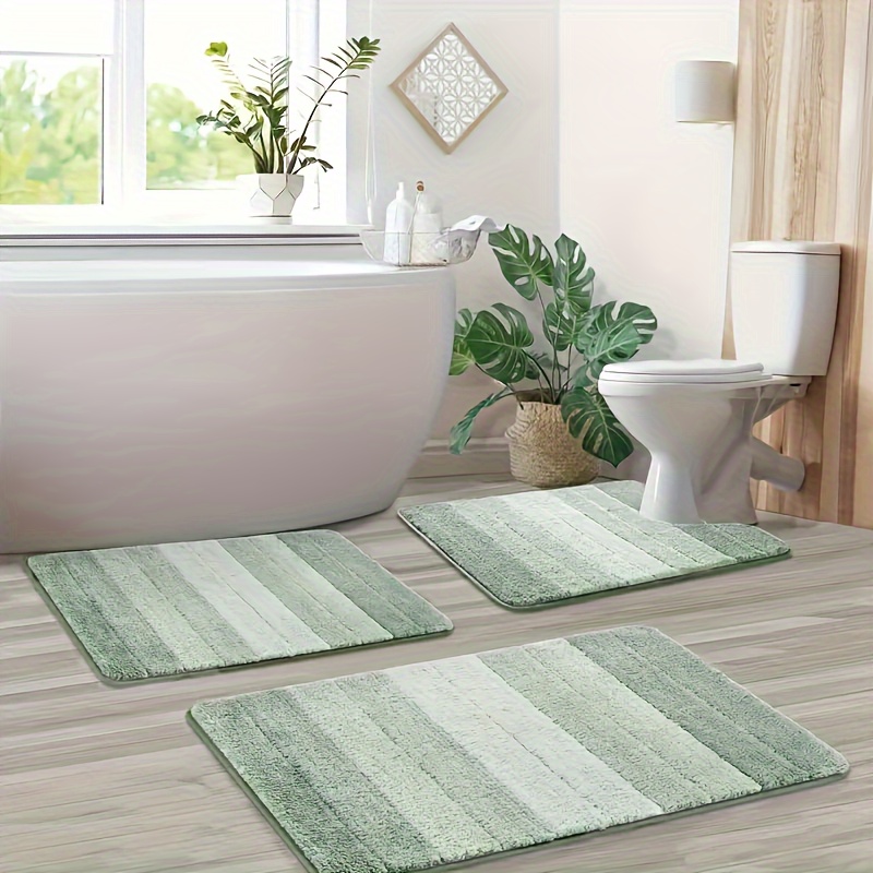 

Deluxe 2-piece Floor Mat, Fast Absorbent, Soft Non-slip Carpet Bathroom Floor Mat With U-shaped Toilet