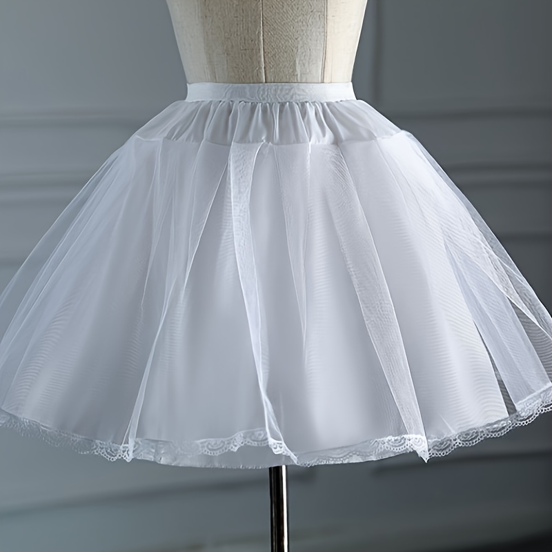 

1pc Women's White Cosplay Dress Skirt Petticoat Boneless Hard Mesh Gauze Bracelet Wedding Dress Puffy Skirt