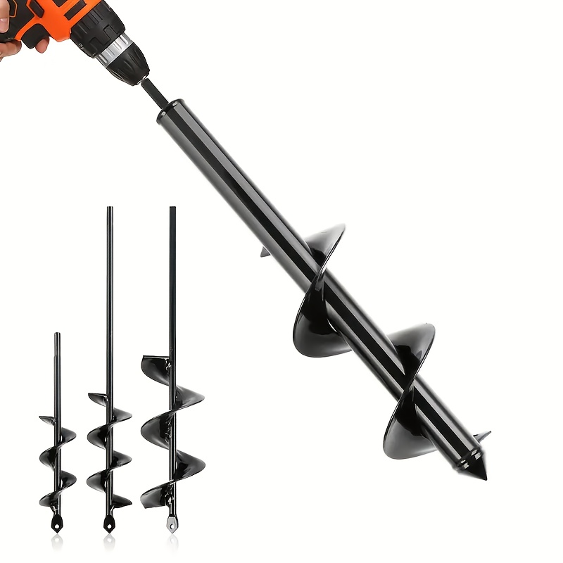 

1pc Garden Plant Auger Drill Bit, 3/8" Cement Board Drill For , Spiral Planter With Shaft And Black Hex Driver Organizer