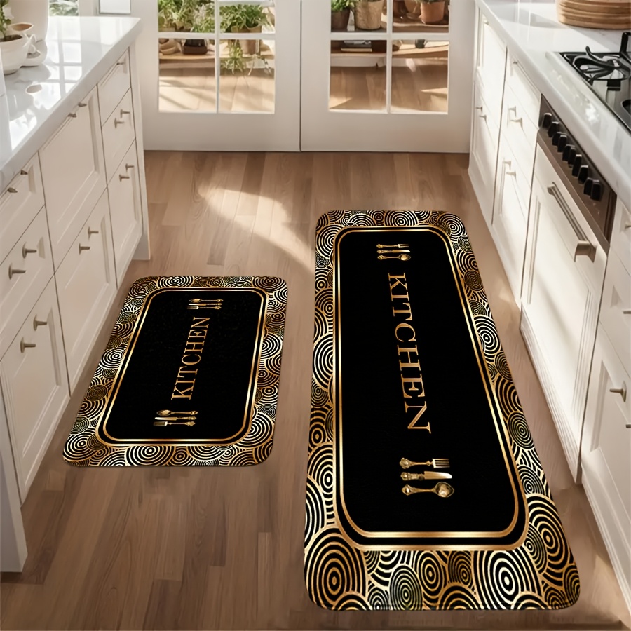 TEMU 2/3pcs Standing Kitchen Mat Set - High-quality, Easy To Clean Non-slip, Suitable For Home, Office, Laundry Room Wear-resistant Machine Washable