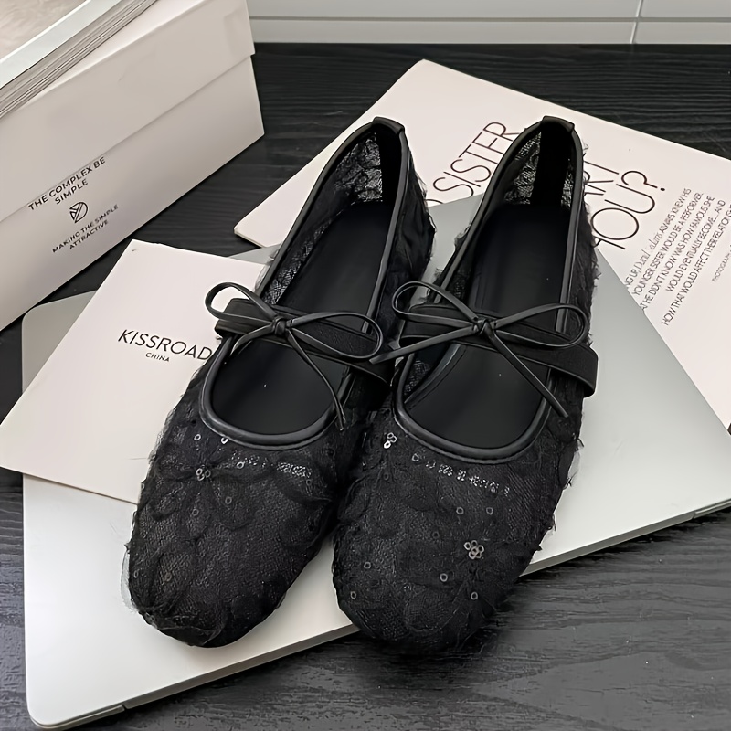 womens elegant floral lace flat sandals black bow Temu Oman