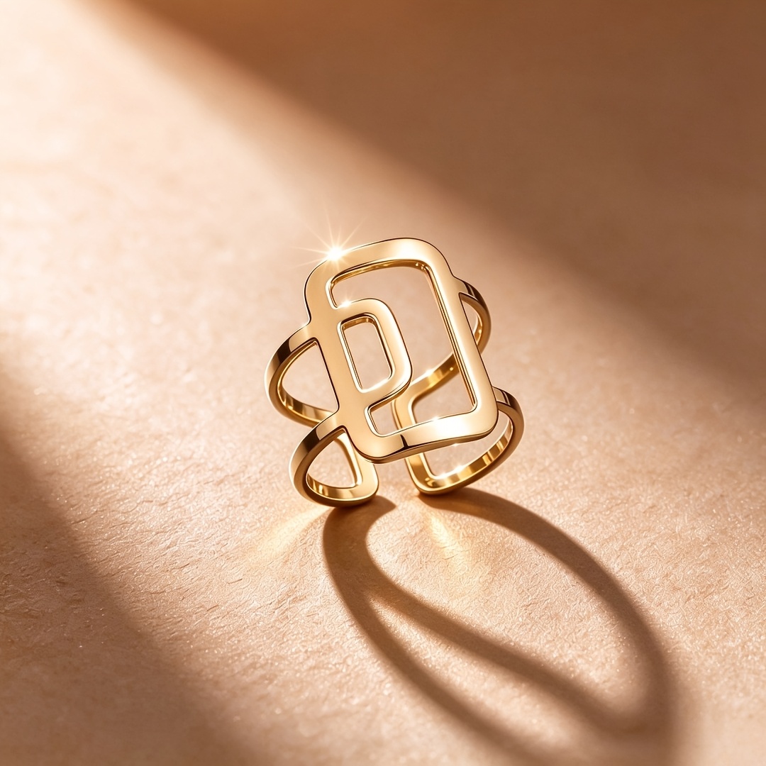3pcs High-Quality Light Luxury Golden Openwork Stackable Women's Rings