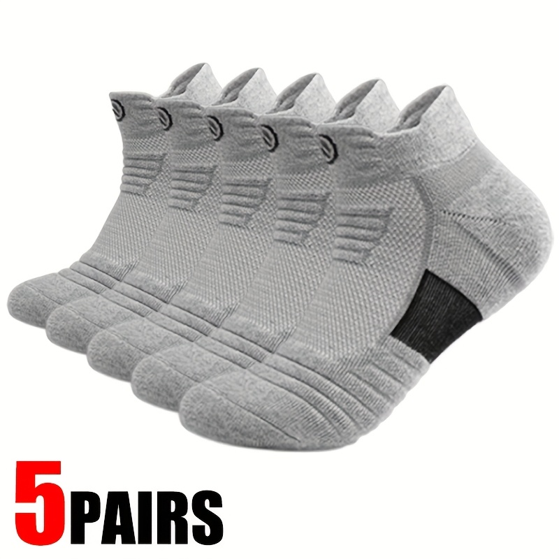 TEMU 10 pièces/5 paires de nouvelles chaussettes unisexes de cheville, style printemps/automne, chaudes, absorbant la transpiration, simples,