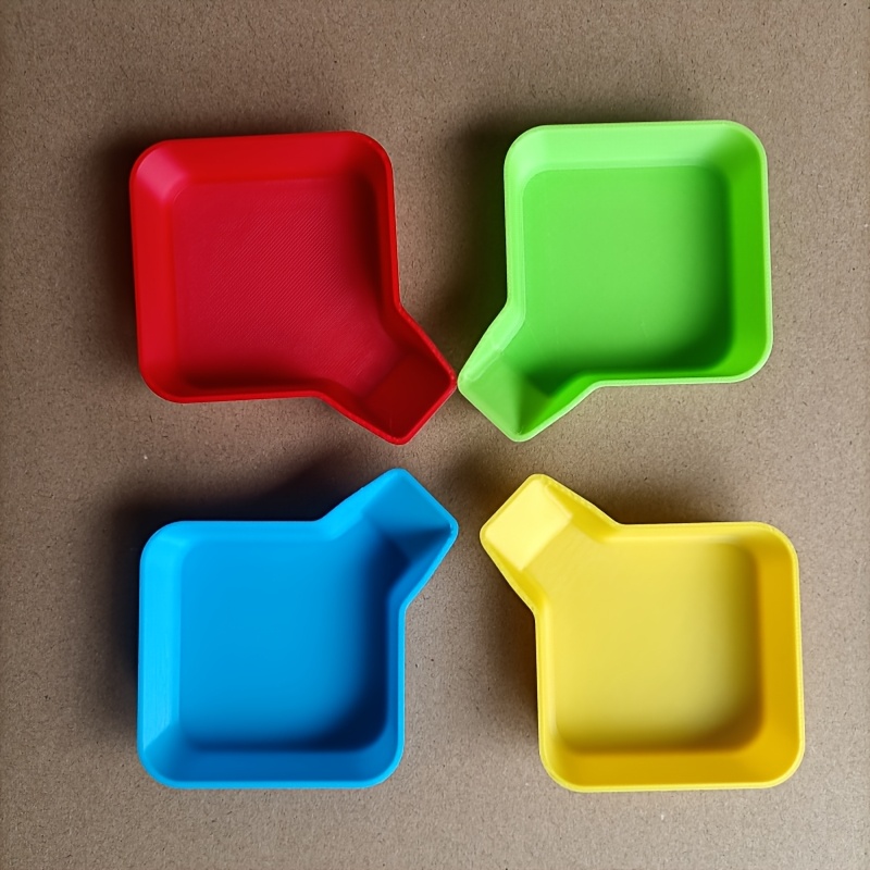 4pcs Game Chip Tray (green Yellow Blue Red), Durable Plastic Storage Box For Adult Board Games, Role-playing Game Additions, Poker Board Game Chip Organizer, Portable Sorting Tray For Room